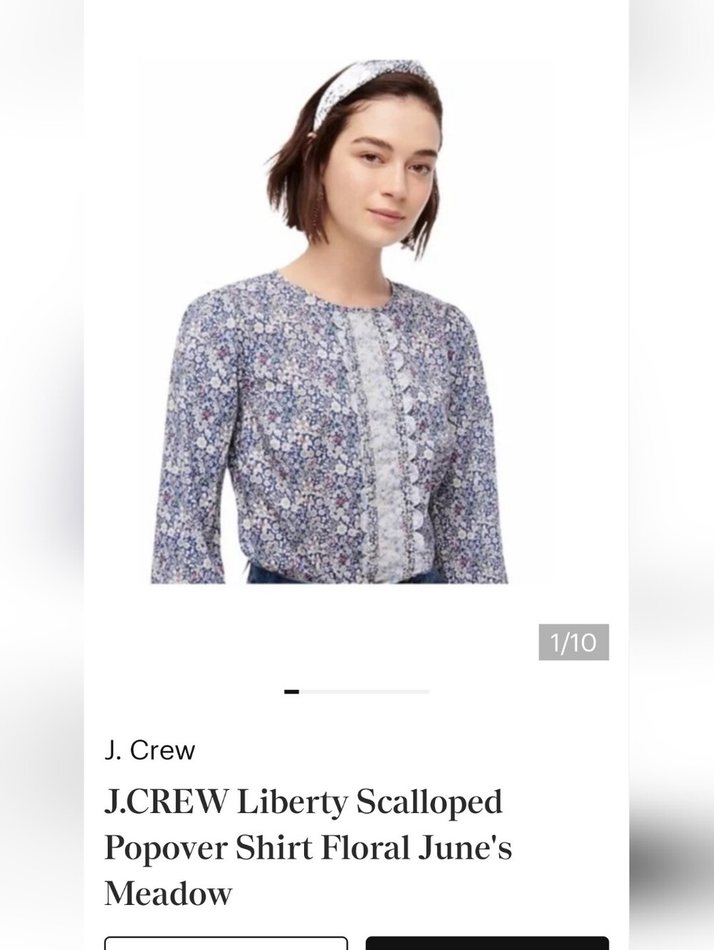 J. Crew Liberty Scalloped Cotton Poplin